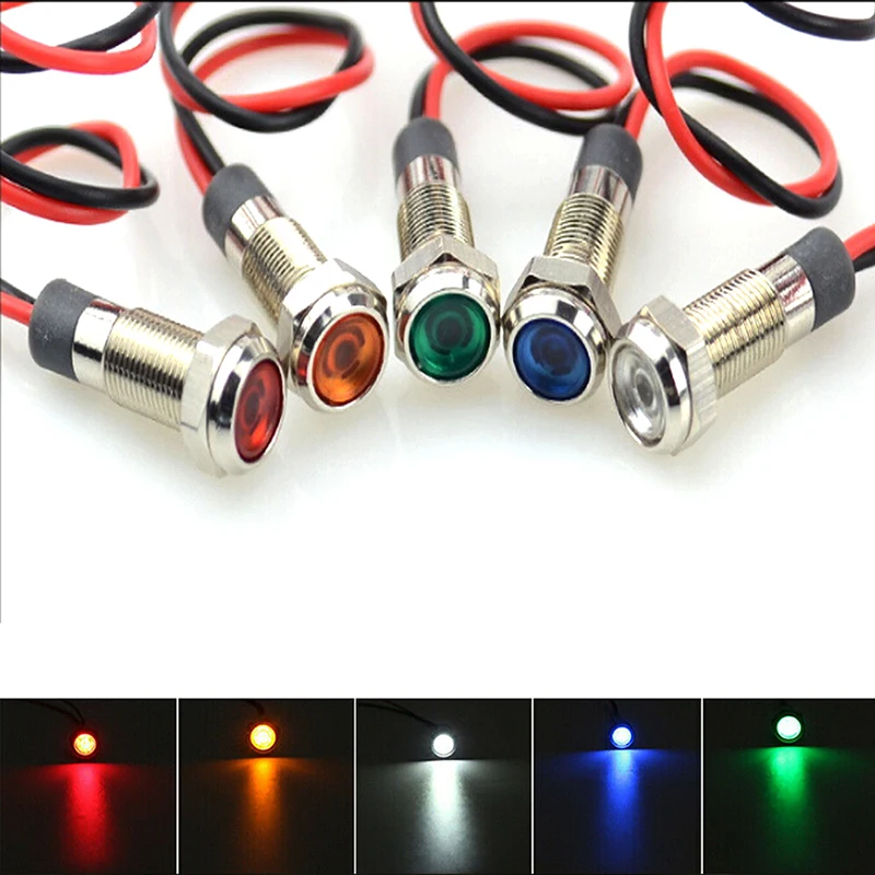 5x Автомобильная лодка 12 в-24 в 6 мм светодиодный индикатор светильник приборной