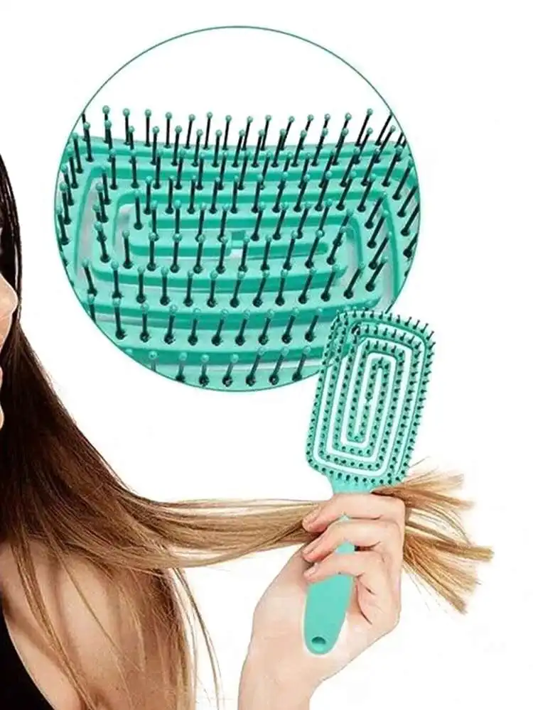 

4 Pcs/Set Plastic Detangling Hair Brush Comb Set Detangler Hairbrush For Curly Hair Barber Accessories Hairs Care Styling Tools