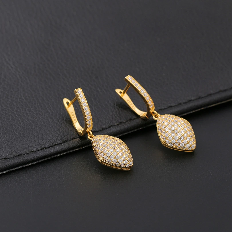 Женские серьги-кольца с кристаллами ААА свадебные ювелирные украшения в