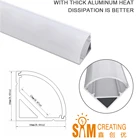 UnvarySam 0,5 метра угловой монтажный алюминиевый светодиодный профиль с Круглый Объектив, осветительная полоса Аксессуары для внутреннего дизайна