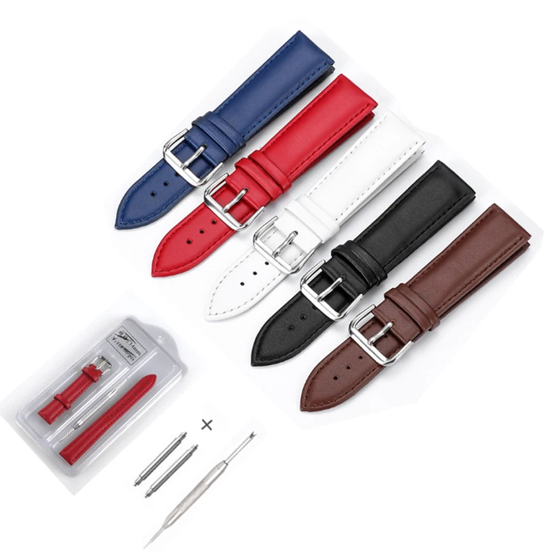 

Animal Skin Watch Strap 10mm 12mm 14mm 16mm 20mm 22m 24mm Genuine Leather Band Accessories Brown High Quality ремешок для часов