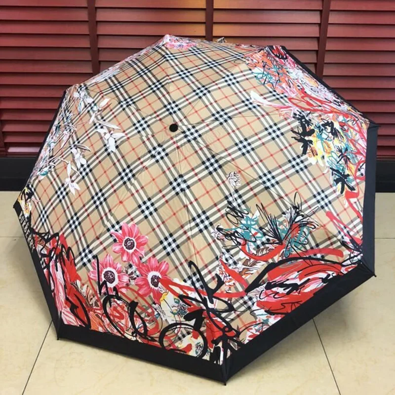 Ветрозащитный Автоматический Зонт от дождя 3 складывания роскошные большие