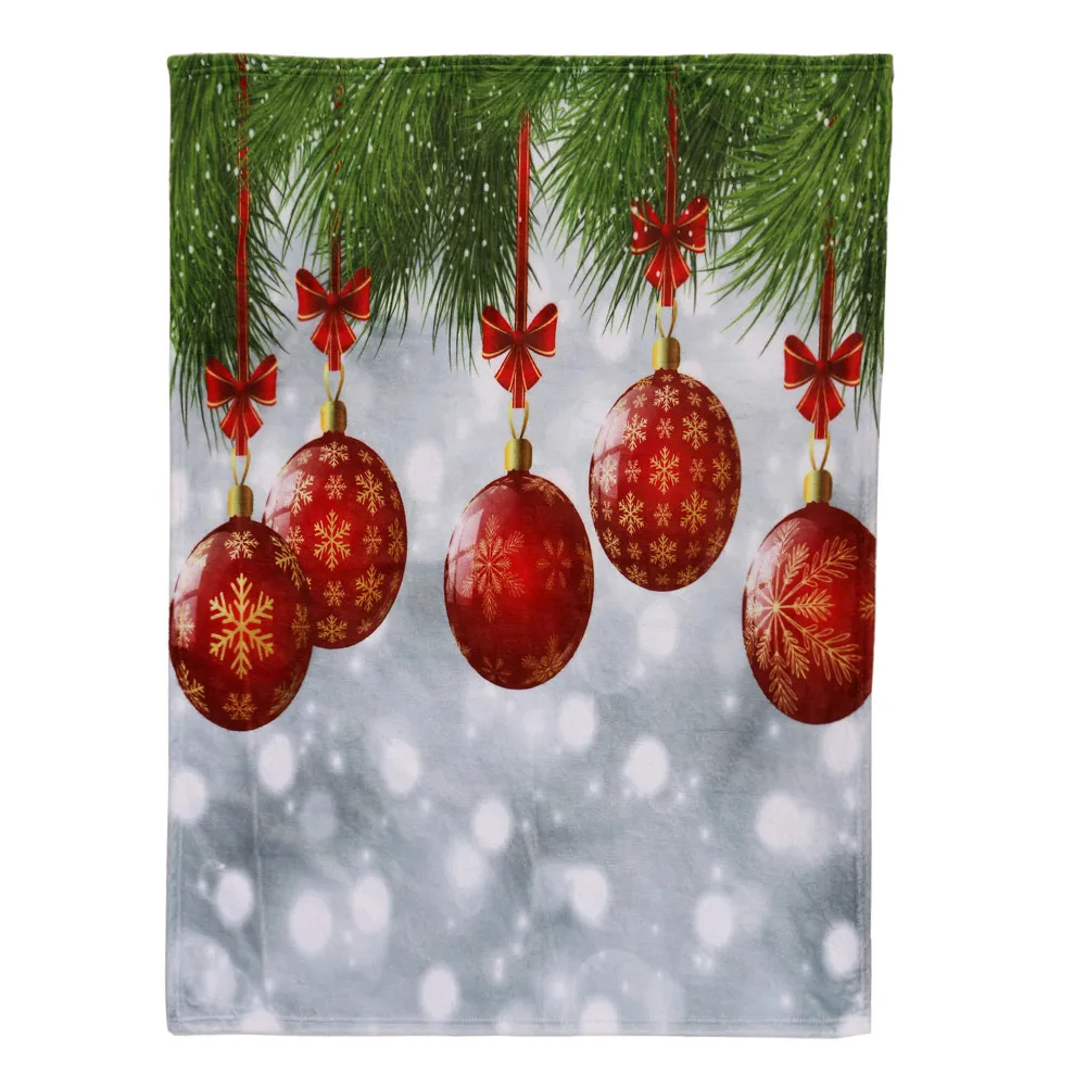 OUNEED Christmas Blanket Flannel Fabric Sofa Bed Blanket 150x200CM Warm Soft Throw Travel Patchwor Winter Bedspread Blanket#45