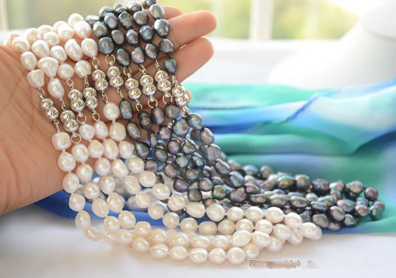 

10 шт., женское колье с натуральным пресноводным жемчугом, 8-9 мм