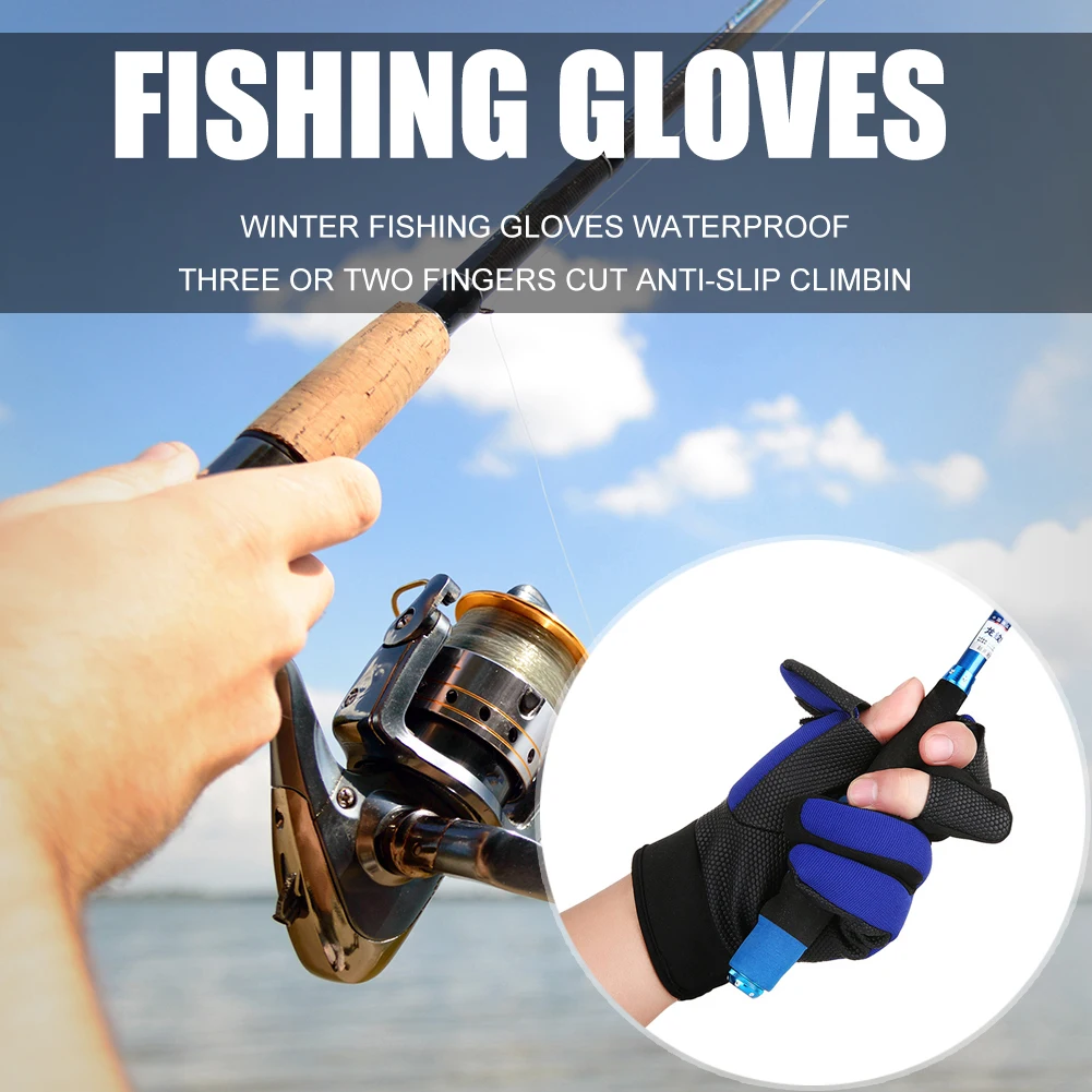 

1 Pair Outdoor Winter Fishing Gloves Cycling Glove Compression Resistance Anti-slip 3 Cut Finger Sports Outdoor Fishing