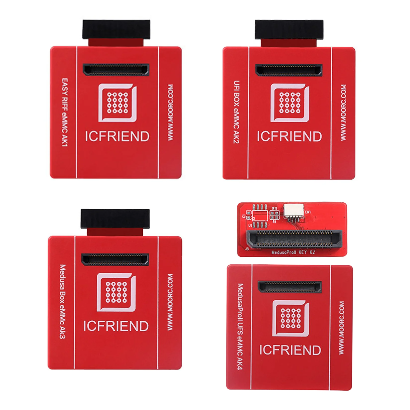 Адаптер 4 в 1 MOORC ICfriend легкий JTAG PLUS eMMC AK1 + UFI BOX AK2 MEDUSA PRO AK3 II AK4 и K2|Комплекты