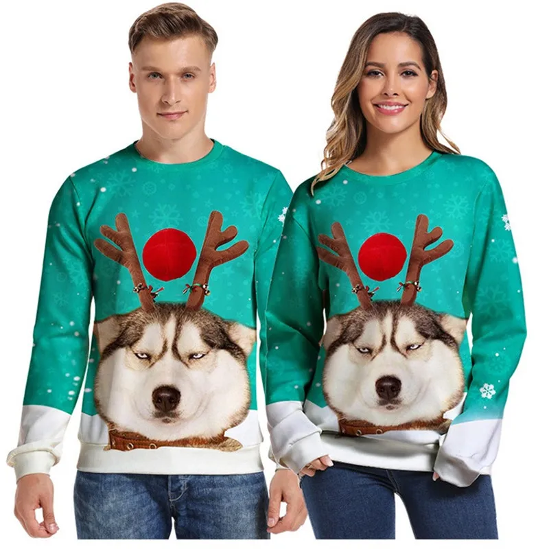 3D Novelty Ugly Christmas Sweater Holiday Party Men Women Autumn Winter Hoodie Sweatshirt Pullover Sweaters Jumpers Tops