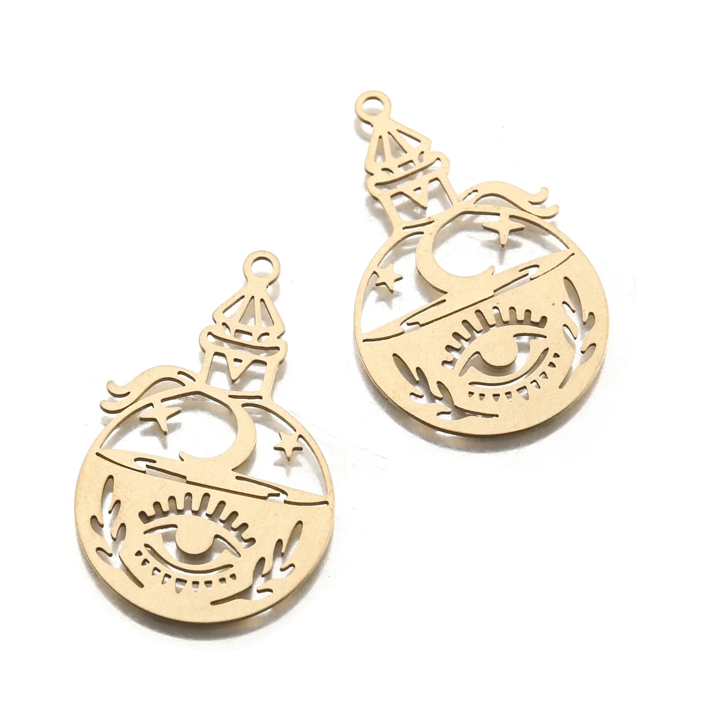 6 шт. необработанные латунные турецкие подвески для глаз лазерная вырезка
