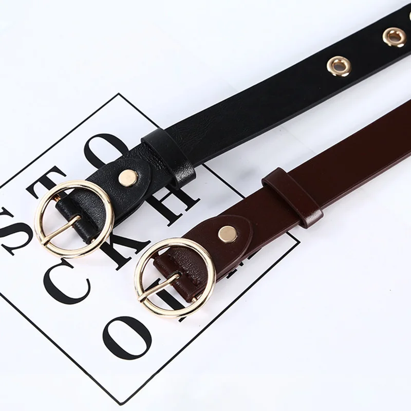 

Новый стиль, повседневный ремень с люверсами, простой модный ремень, женский ремень с свободной перфорацией в корейском уличном стиле для б...