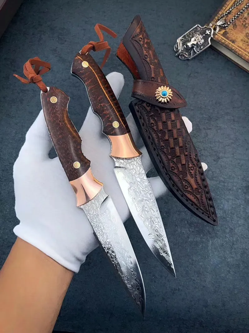 VG10 Дамасская сталь охотничий нож сильный открытый прямой высокая твердость