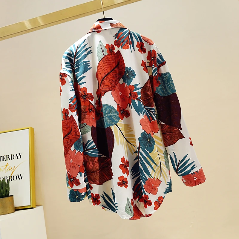 Printed Women Blouse Summer Autumn Long Sleeve Shirt Blusas Mujer De Moda 2020 Flower Leaf Chiffon and Tops Bluzki Damskie | Женская
