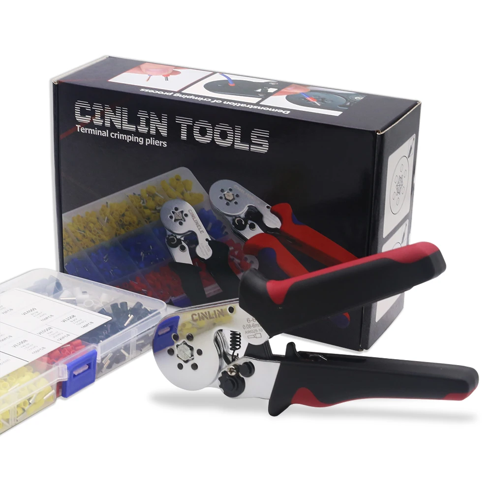 

Tube Bootlace VE & TE Terminals Min 0.08mm Max 16mm Crimping Pliers & Terminals Set Hand Tools Electrician Crimper 6-4 6-6A 10S