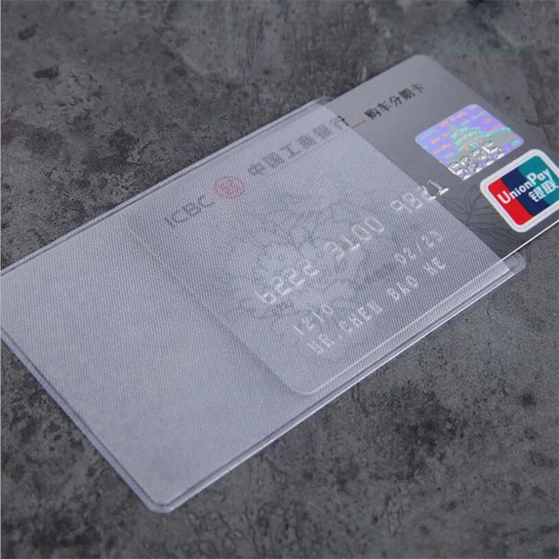 

10pcs/lot 60*93mm Transparent Card Protector Sleeves ID Card Holder Wallets Purse Business Credit Card Protector Cover Bags