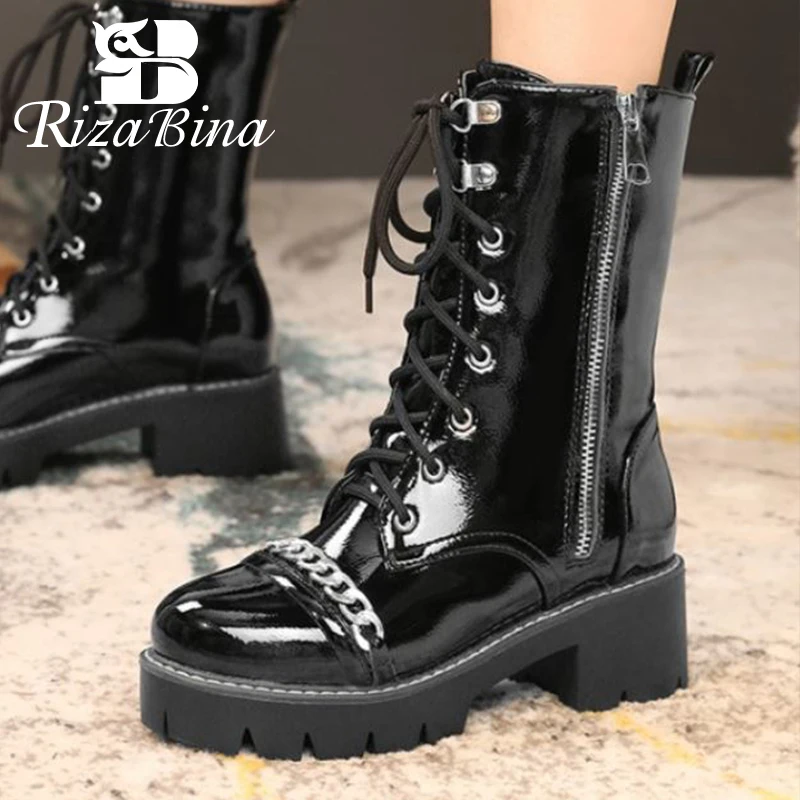 Женские полусапожки с толстой подошвой и металлической цепочкой размеры 34