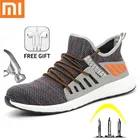 Мужские защитные ботинки Xiaomi Mijia со стальным носком, Нескользящие, рабочие, кевларовые, средней подошвы, защита от прокалывания, повседневные кроссовки
