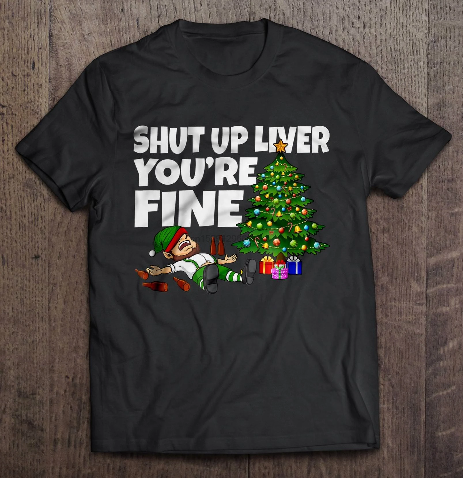 Мужская футболка Shut Up Liver You're Fine Funny Drunk Elf Рождественский свитер женская |
