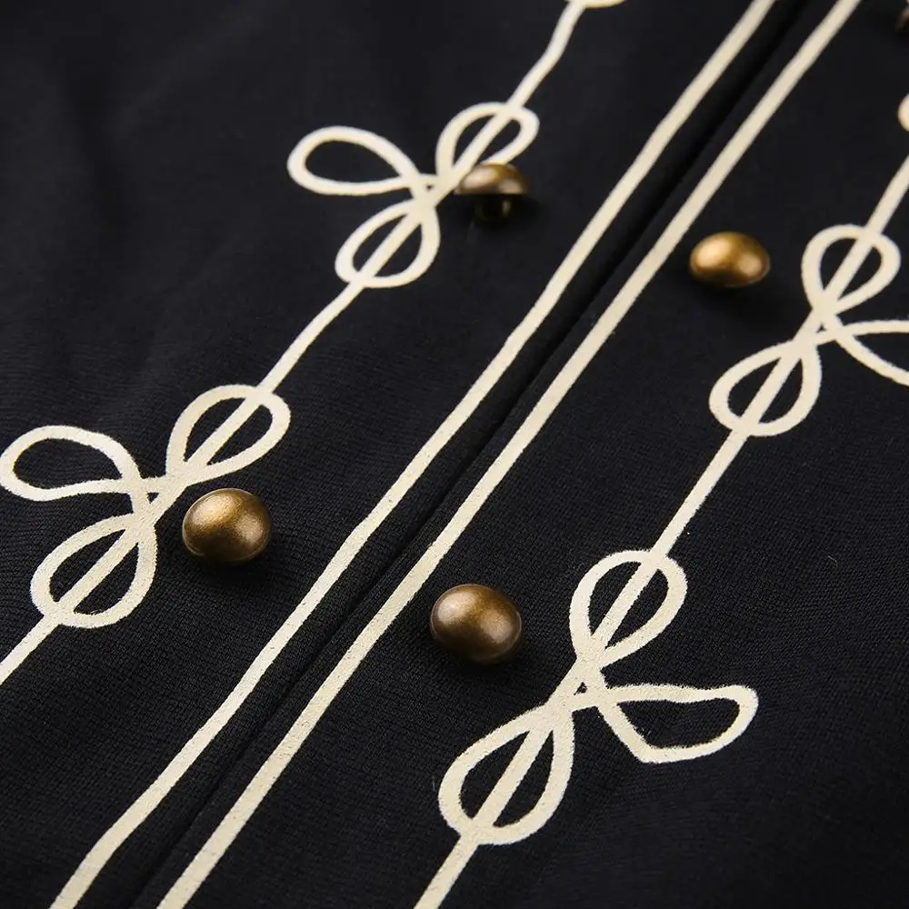 Черная Женская куртка женская модная в стиле ретро стимпанк готика военная топ