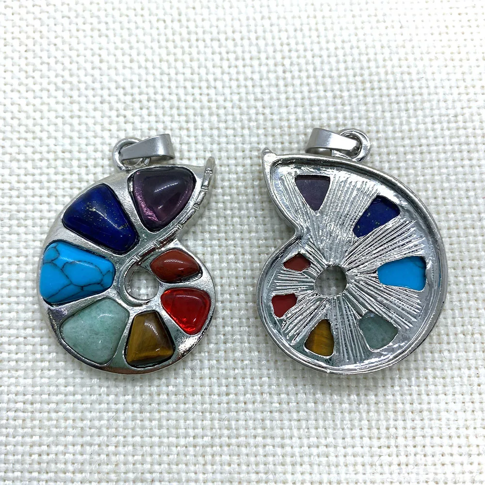 Натуральный камень семь чакр материал Улитка Исцеление ауры Очаровательная