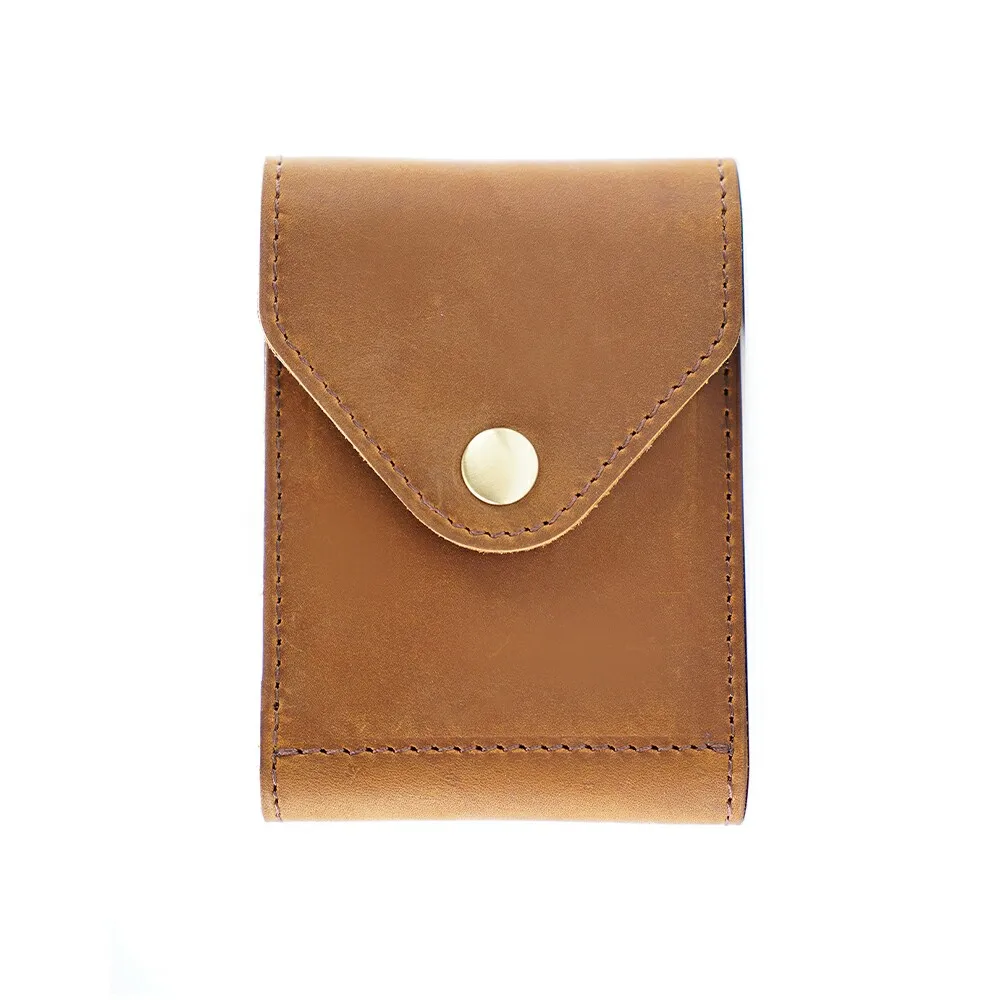 Light brown Натуральная кожа кредитница и ID держатель для карт водительское удостоверение чехол Crazy Horse кожа старинный дизайн Модный чехол для карт тонкий кошелек - Цвет: Light brown