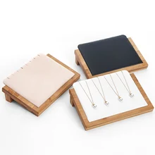 Hot Selling Natural Bamboo Wood Necklace Pendant Display Bracket Jewelry Display Bracket Counter Display Jewelry Display Stand