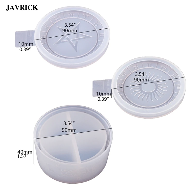

12 Constellation Storage Box Resin Mold with Sun Star Lids Storage Container Silicone Molds For Epoxy Resin Art DIY