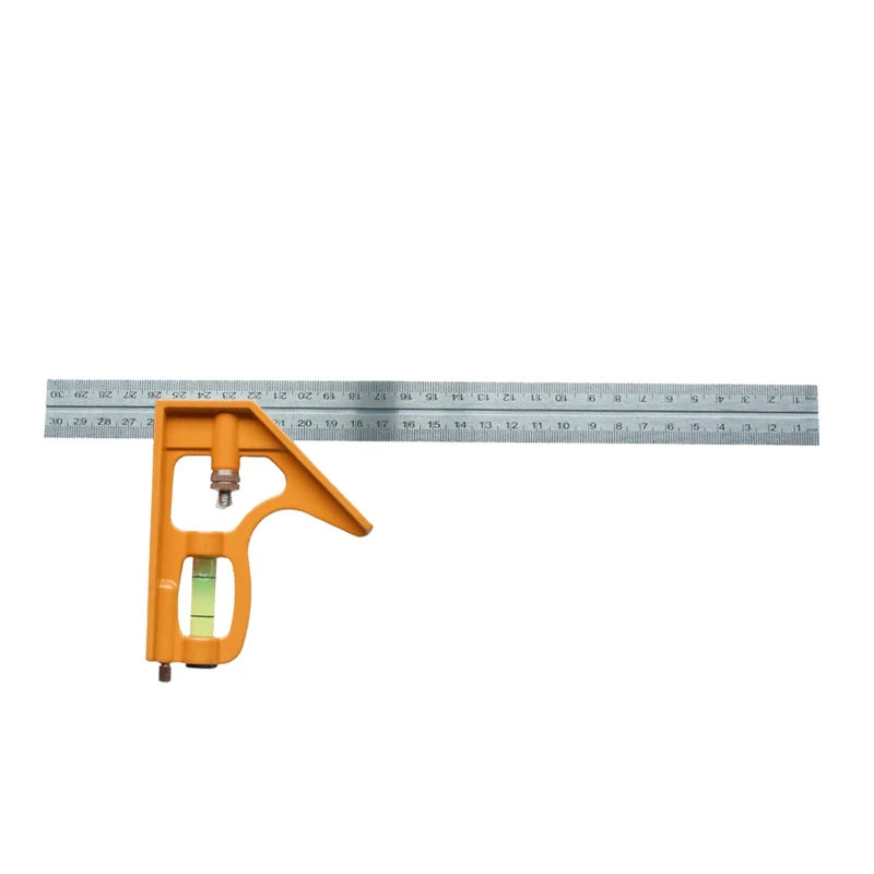 12inch Square Angle Ruler Adjustable Combination Stainless Steel Carpenter Tools 45 / 90 Degree With Bubble Level