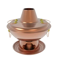 chinese style hot pot 32cm copper hot pot household pure copper charcoal two flavor hot pot kitchen cookware hot pot