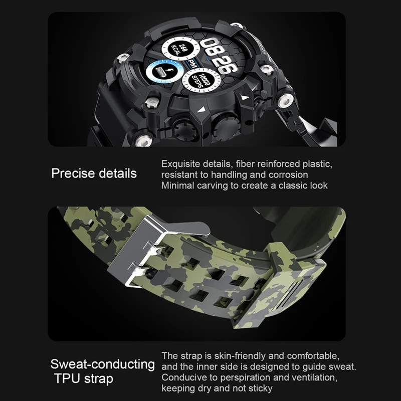 

JABS T6 Smart Watch IP68 1.3-Inch Round Press with Buttons Multi-Language