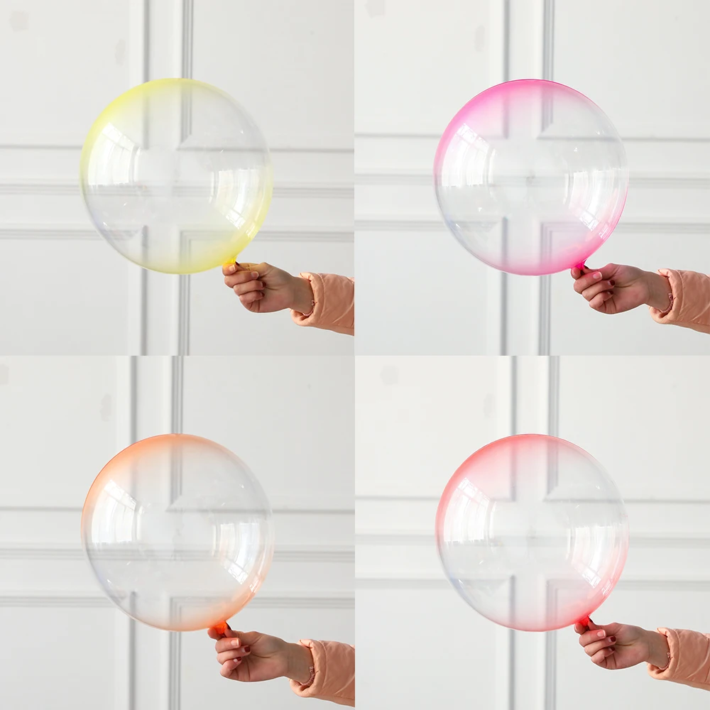 3 шт 18-дюймовые ПВХ градиентные цветные воздушные шары круглые прозрачные