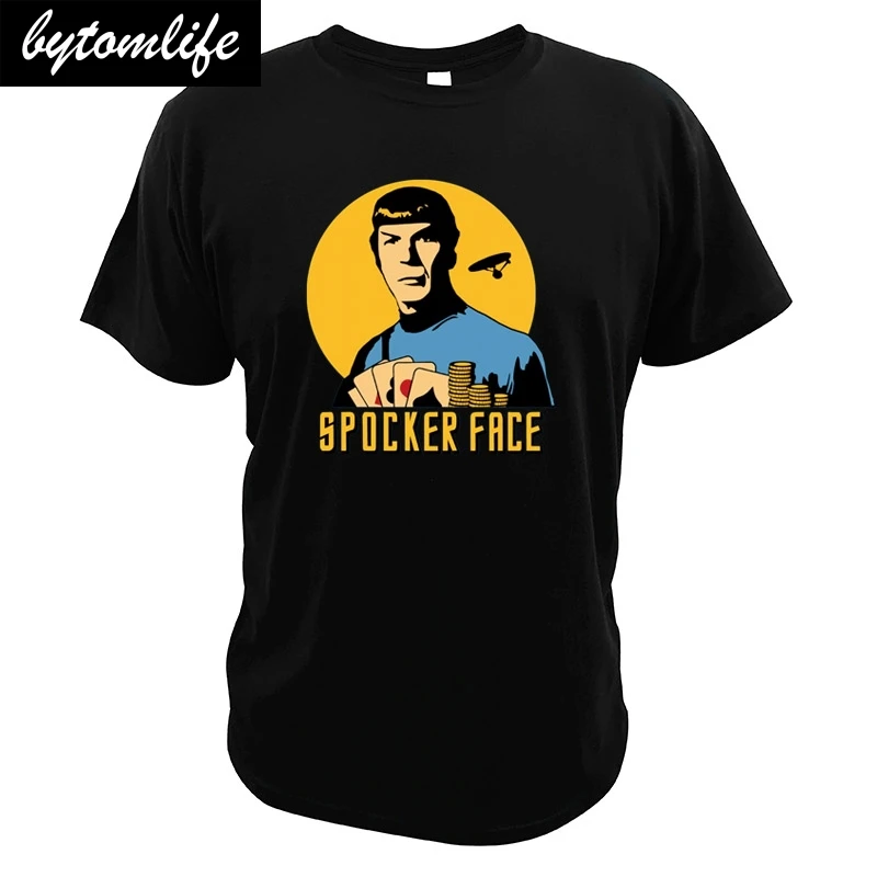 

Spock T Shirt Science Fiction TV Series Star Trek Spocker Face Paly Poker 100% Cotton EU Size T-shirt