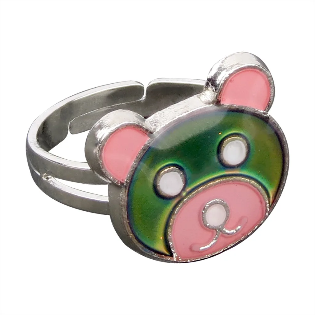 

JUCHAO 100pcs/lot Vintage Bear Head Mood Rings Temperature Control Color Adjustable Ring for Women Gift Jewelry
