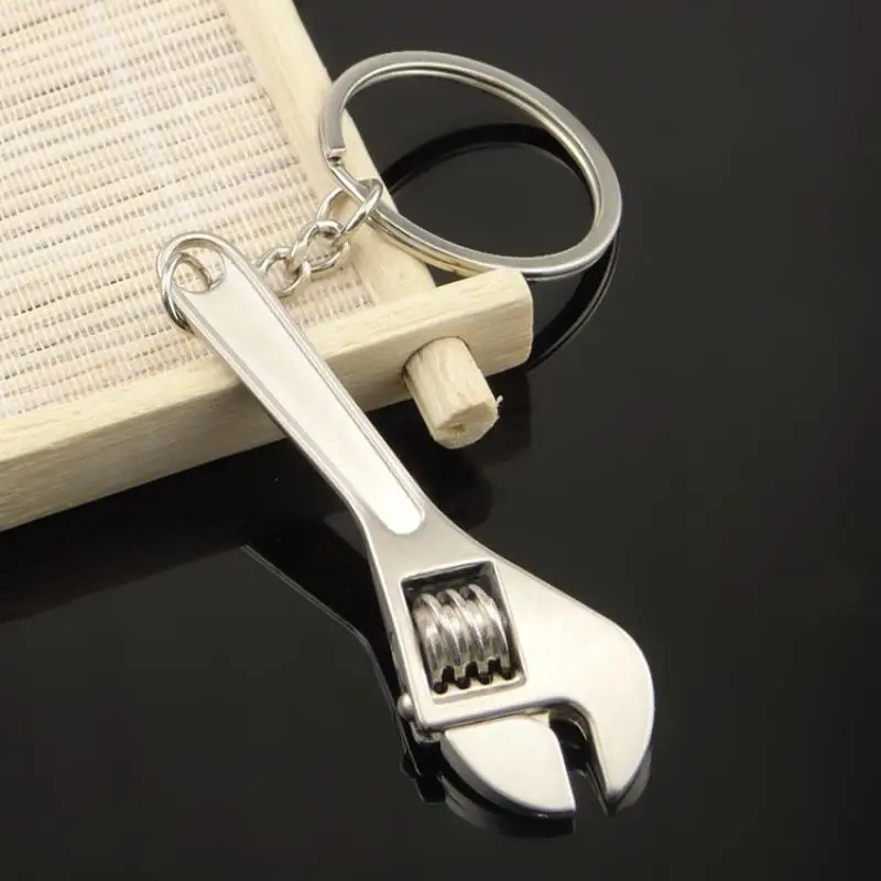 Mini Tools Wrench Keychain Silver Metal Car Key Ring High Quality Simulation Spanner Chain Keyring Keyfob | Украшения и