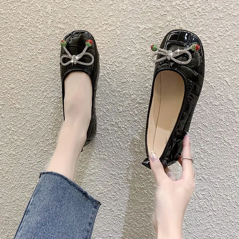 

Square Toe Women Shoes Autumn All-Match Modis Casual Female Sneakers Shallow Mouth Bow-Knot Flats Fall 2020 Summer Butterfly