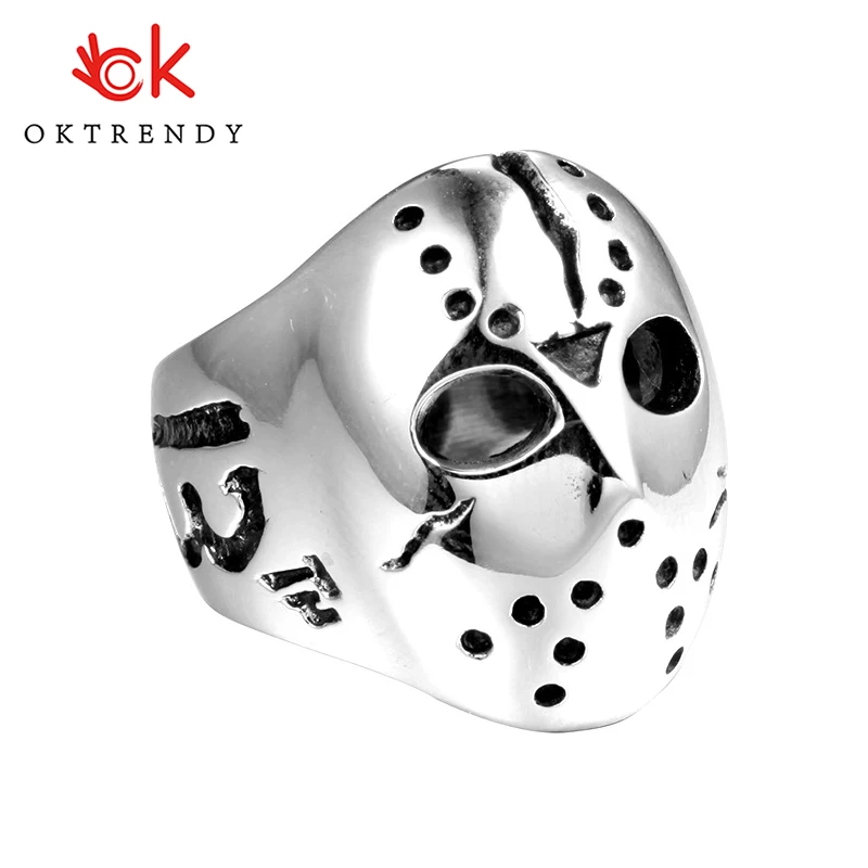 OKtrendy 316L Мужская Готическая Байкерская маска-Кольцо из нержавеющей стали в стиле