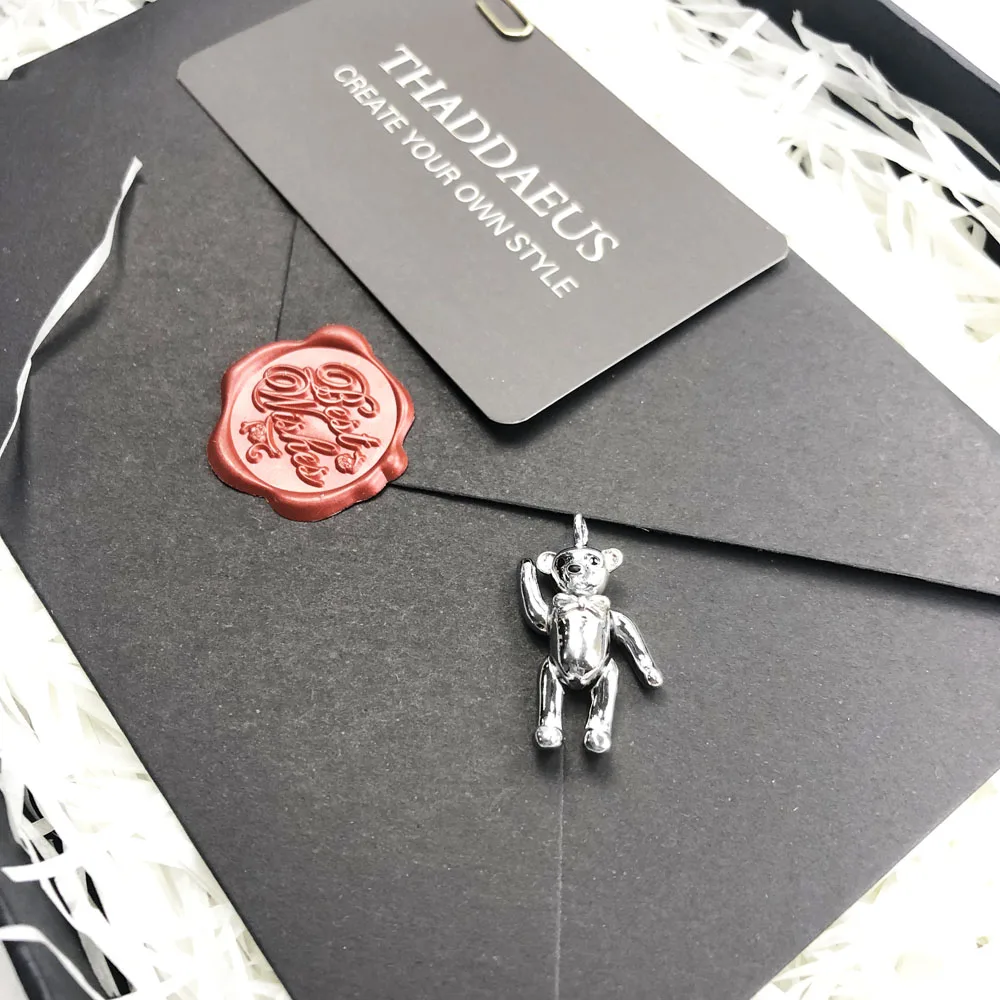 Подвеска плюшевый мишка, зима, брендовые новые модные украшения Thomas Bijoux 925 пробы, серебряный милый подарок для женщин Ts