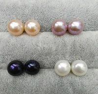 4 pairs 7 8mm genuine natural freshwater pearl 925 silver stud earrings aaaaaaa free shipping