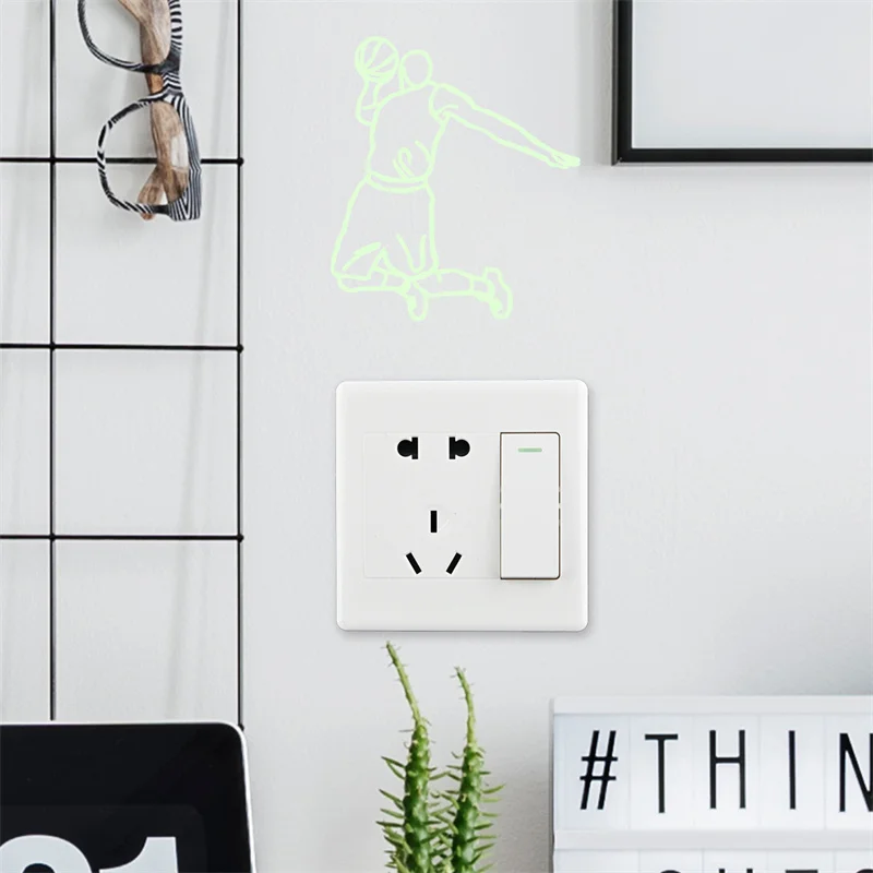Zollor Luminous Sports Switch Sticker Wall Stickers Bedroom Living room Simplicity Creative Decoration Removable | Дом и сад