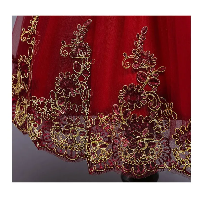 Рождественское платье для девочек 2-12 лет кружевное праздничное принцессы без