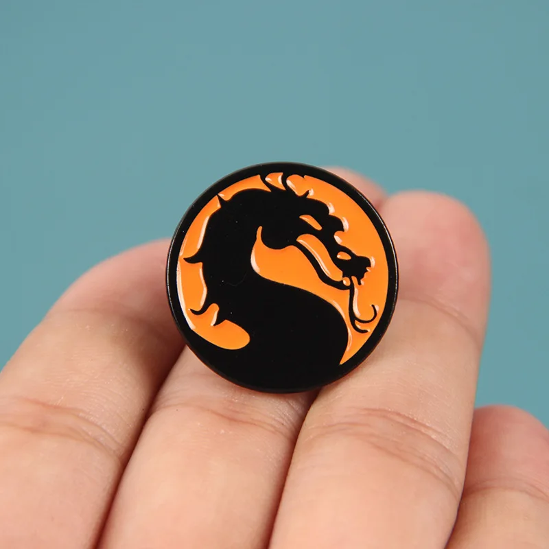 Металлический Эмалированный значок на лацкан с логотипом Дракон Тотем в стиле
