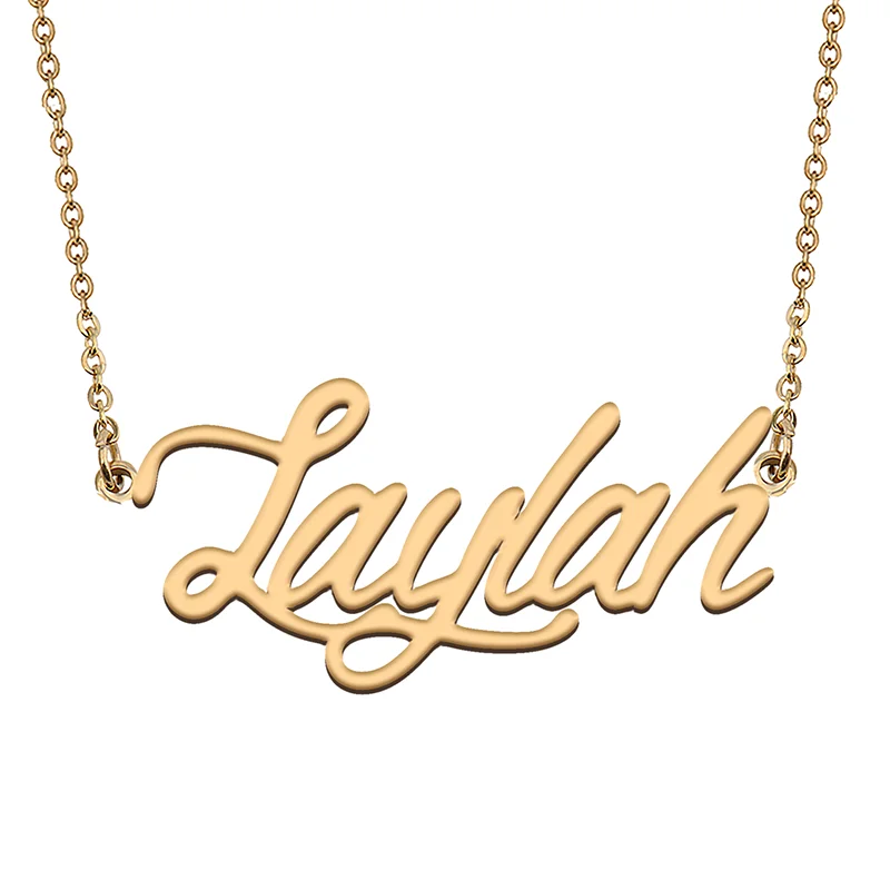 Laylah Custom Name Necklace Customized Pendant Choker Personalized Jewelry Gift for Women Girls Friend Christmas Present