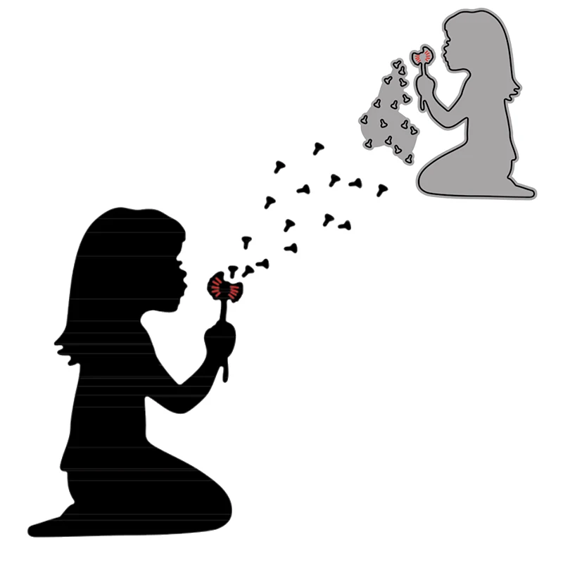 

Girl Blowing Dandelion Decorative Embossing Papercard Crafts Die 2021 Diy Scrapbooking Album Paper Cards