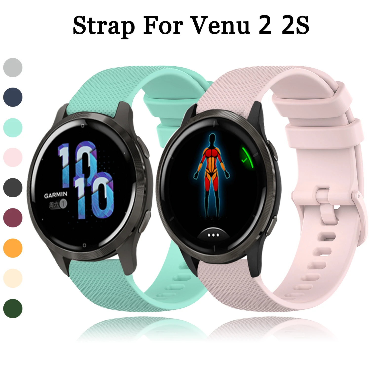 

Wrist Strap For Garmin Venu 2/2 Plus/2S/SQ Watch Band For Garmin vivomove 3 3S vivoactive 3 4 4S Forerunner 55 158 645 Bracelet