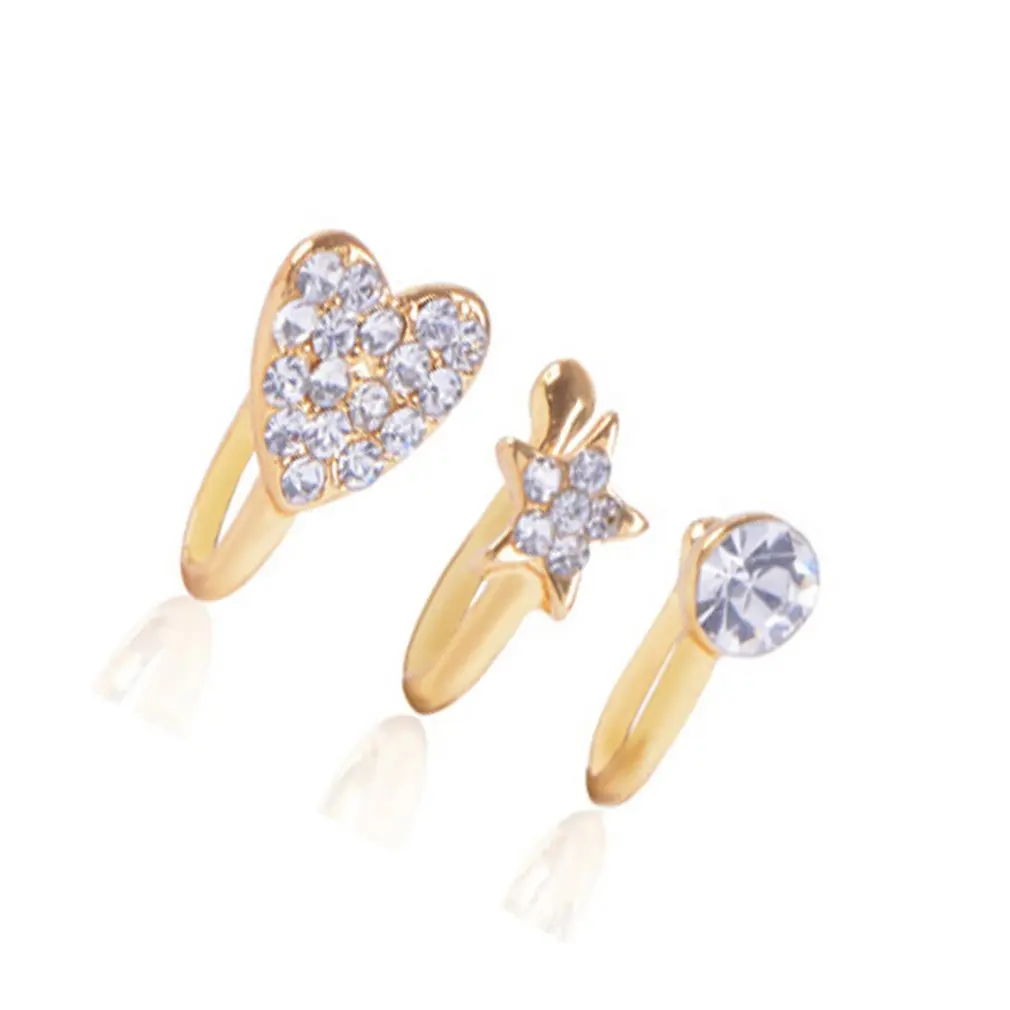 Стразы клипса медицинское кольцо для носа Женский тела обруч женщин пирсинга