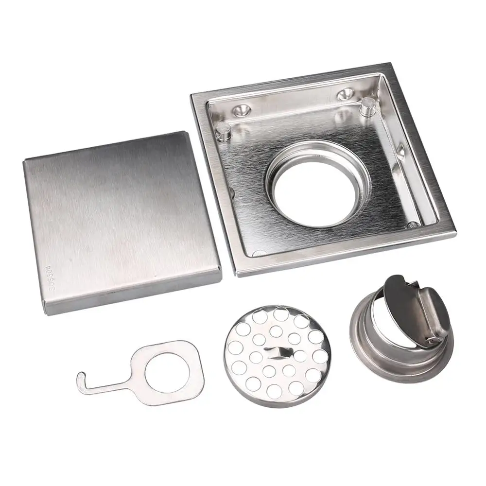 Квадратный Слив отходов Yeahmart из нержавеющей стали с защитой от запаха решетки