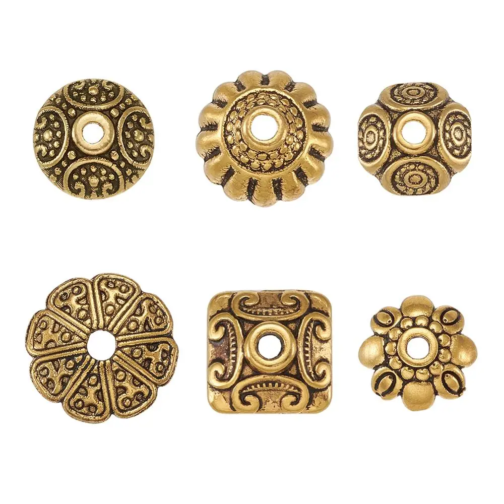 

pandahall 1Box Alloy Bead Caps Spacer Beads Charms for Jewelry DIY Making Necklace Bracelets Antique Golden