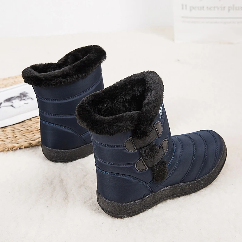 

Women Boots Waterproof Snow Boots Female Plush Thick Fur Winter Boots Ladies Warm Ankle Winter Shoes Ladies Plus Size New