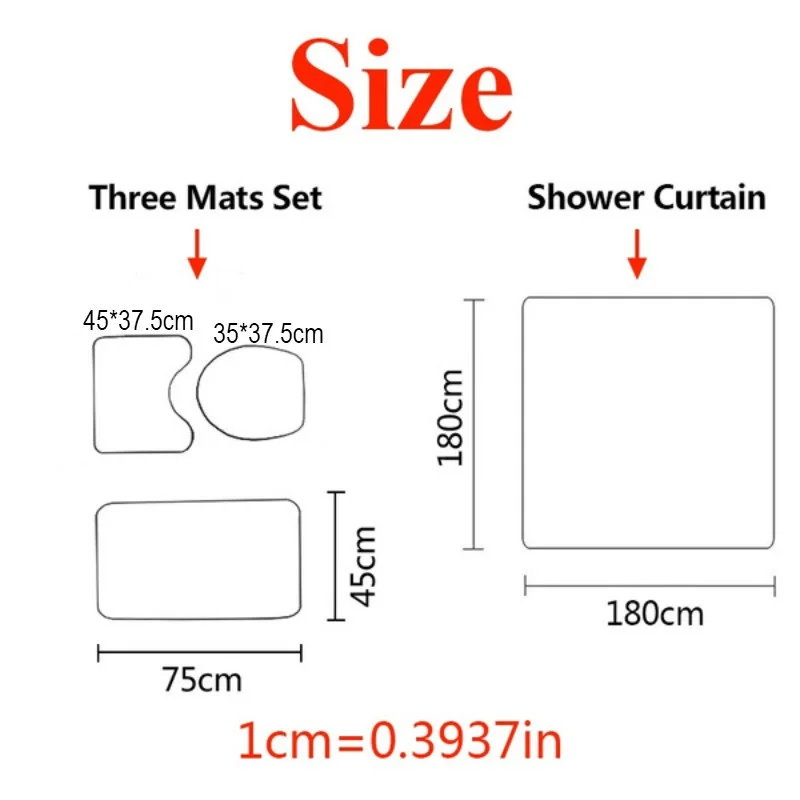 4 шт. Ванная комната душа Шторы и Ковер Наборы Нескользящая подставка коврик