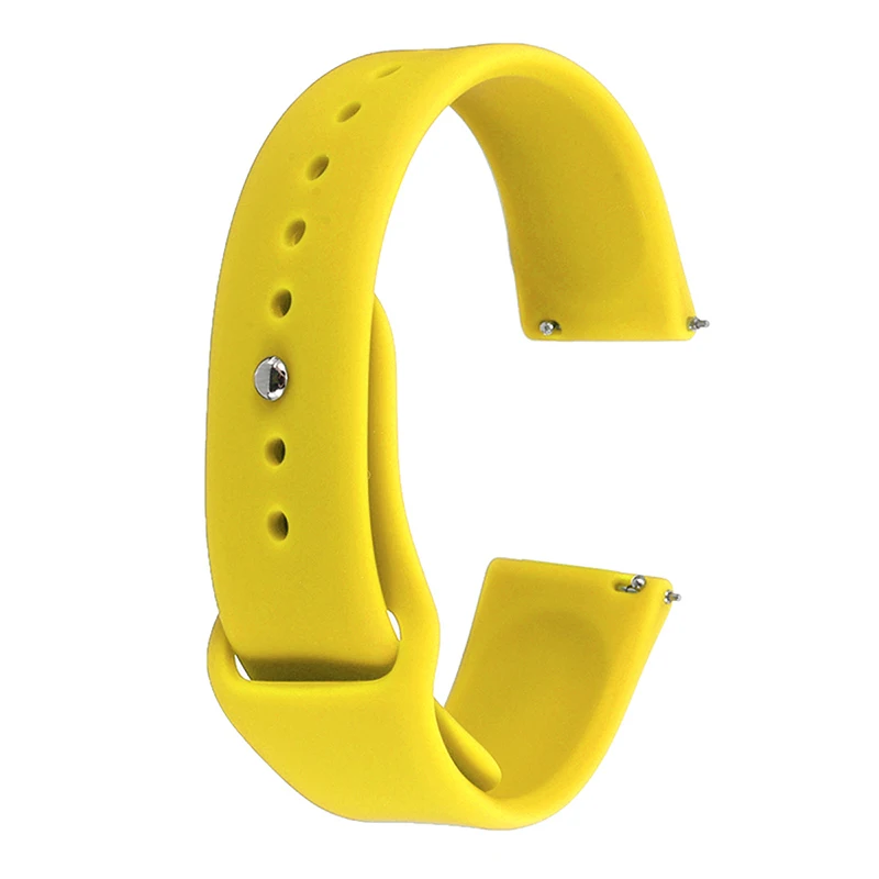 Yellow 20 мм замена силиконовый ремешок для часов для samsung Шестерни S4 huawei часы 2 Xiaomi Huami Amazfit Bip A1608 Смарт ремешок для наручных часов - Цвет: Yellow