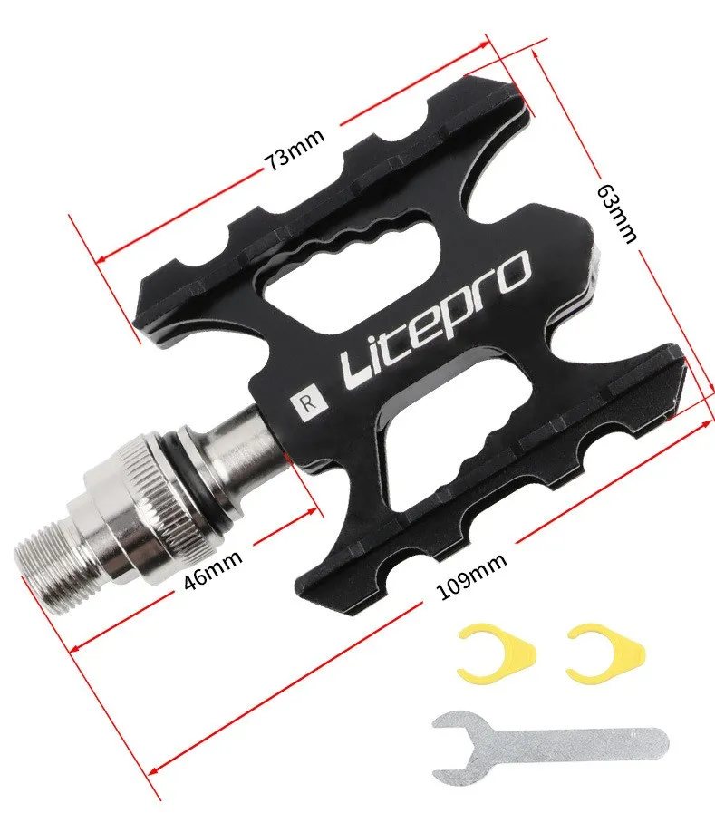 Litepro складной велосипед педали Quick Release Алюминий печать металлический корпус