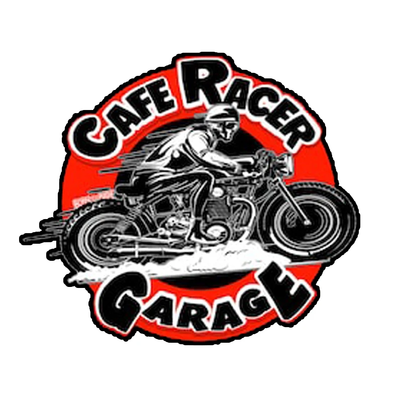 Кафе гонщик гараж скорость Значок команды старой школы хот-родом наклейка |